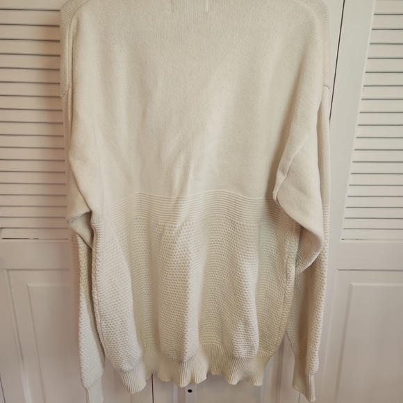 Fieldmaster Cream Embroidered Flies Sweater Large Tall USA Made Mens Vintage - Picture 7 of 9